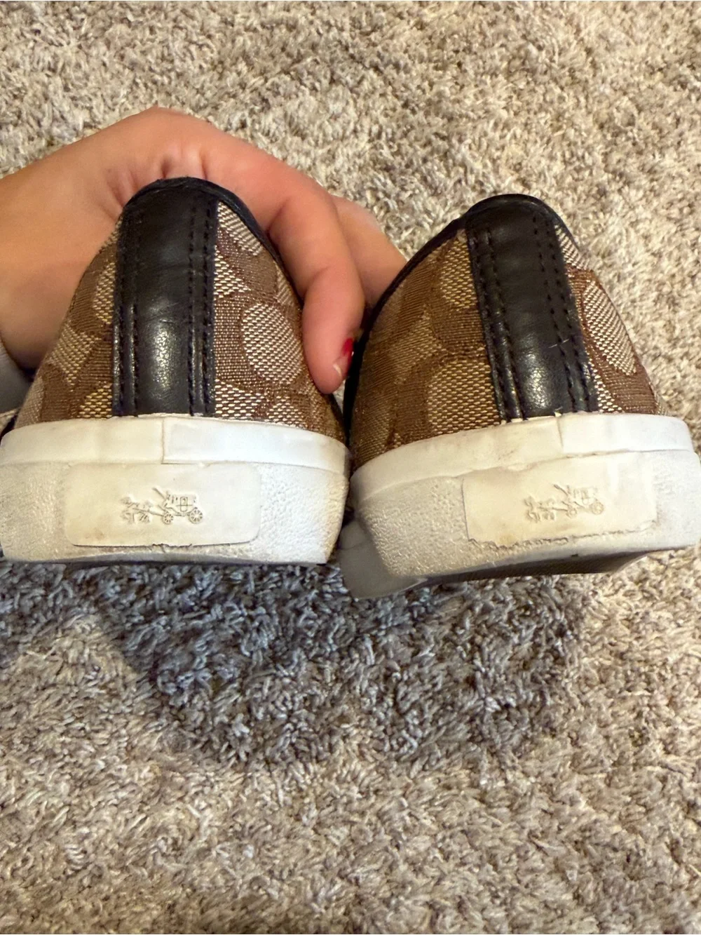 Vintage Coach Empire Brown Canvas Monogram Logo Lace Up Sneakers Low Top - Picture 5 of 8